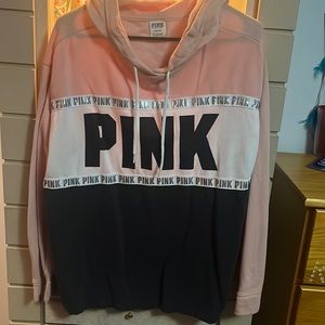Baby pink & grey light weight hoodie